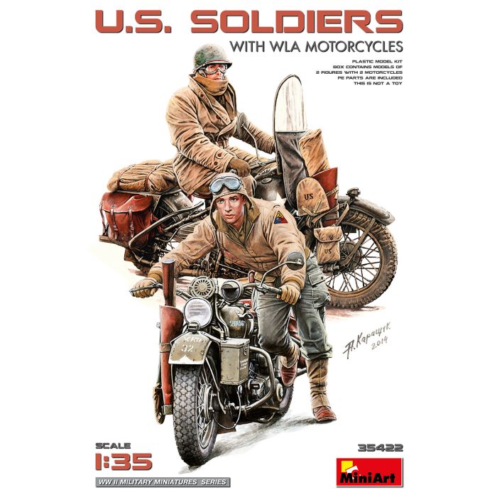 1/35 U.S. SOLDIERS WITH WLA MOTORCYCLES WWII 35422