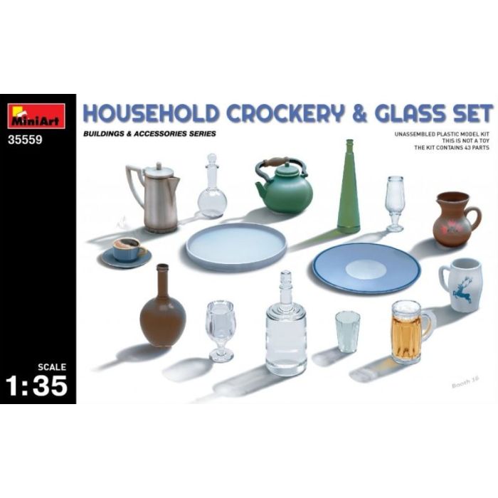 1/35 HOUSEHOLD CROCKERY en GLASS SET 35559