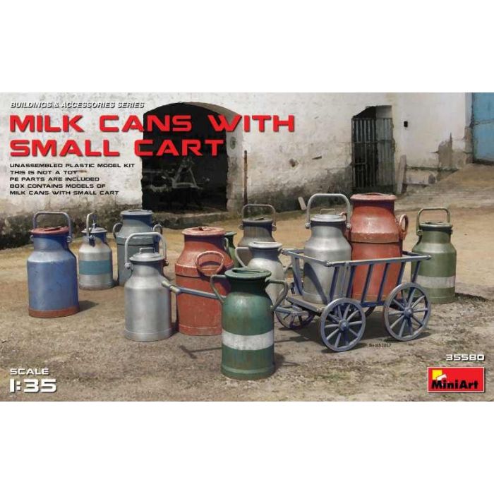 1/35 MILK CANS WITH SMALL CART 35580