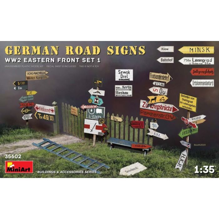 1/35 GERMAN ROAD SIGN WWII EASTERN FRONT SET 1 35602