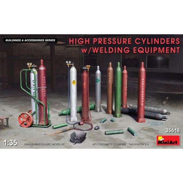 1/35 HIGH PRESSURE CYLINDERS W/WELDING EQUIP. 35618