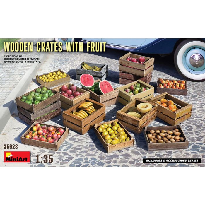 1/35 WOODEN CRATES WITH FRUIT 35628