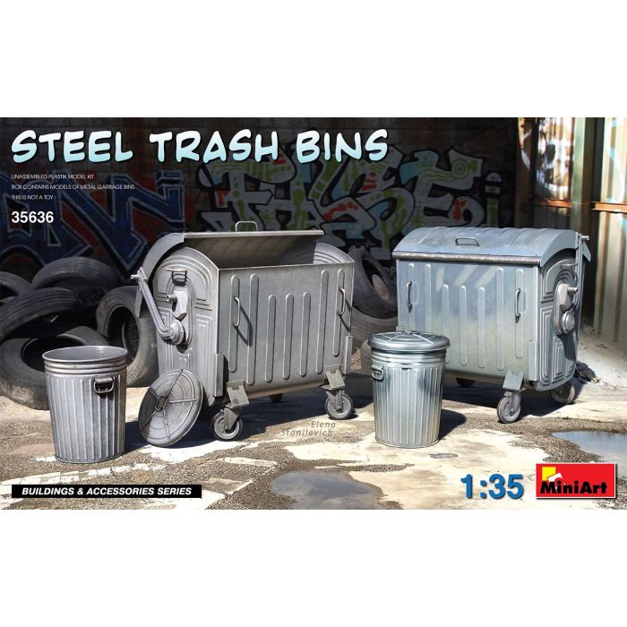 1/35 STEEL TRASH BINS 35636