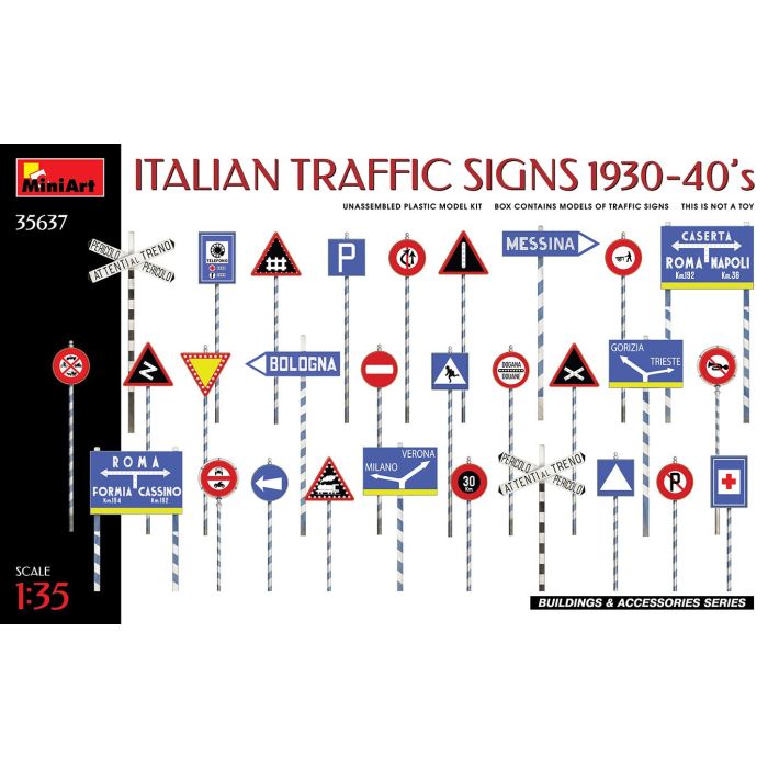 1/35 TRAFFIC SIGNS ITALIAN 1930-1940'S 35637