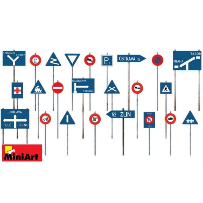 1/35 CZECHOSLOVAKIAN TRAFFIC SIGNS 1930-40S 35655