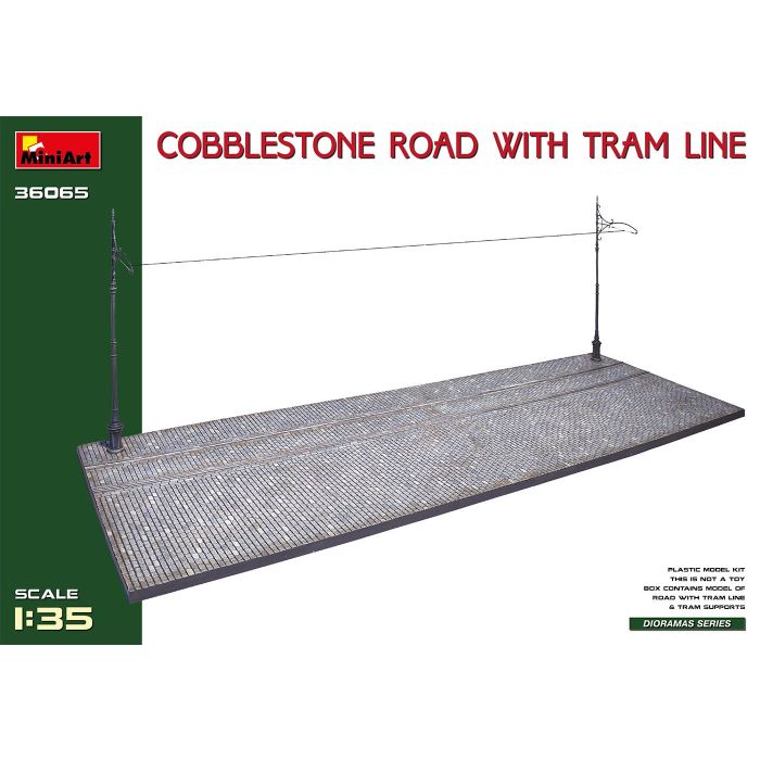 1/35 COBBLESTONE ROAD W/TRAMLINE (3/23) * 36065