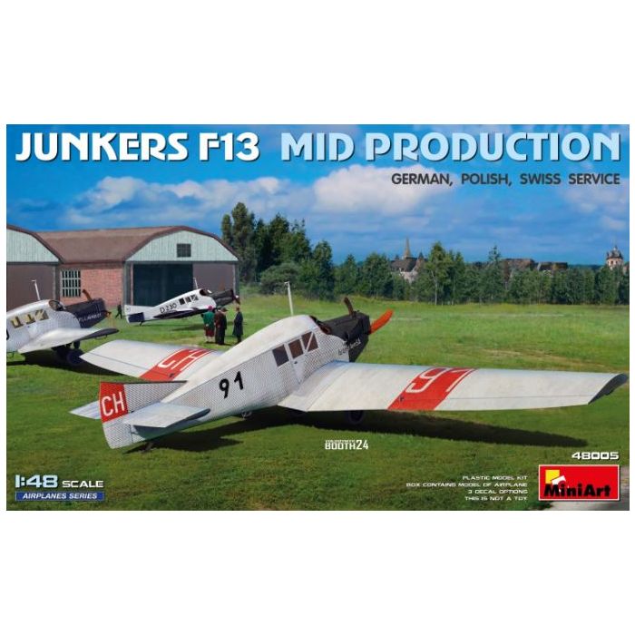1/48 JUNKERS F13.MID PROD.GERM,POL,SWISS SERVICE (04/25) * 48005