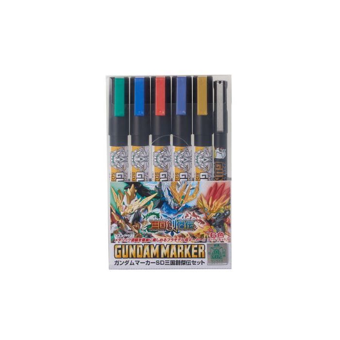GUNDAM MARKER SD SANGOKU 6 COLOR SET GMS-100C ** AMS-100C