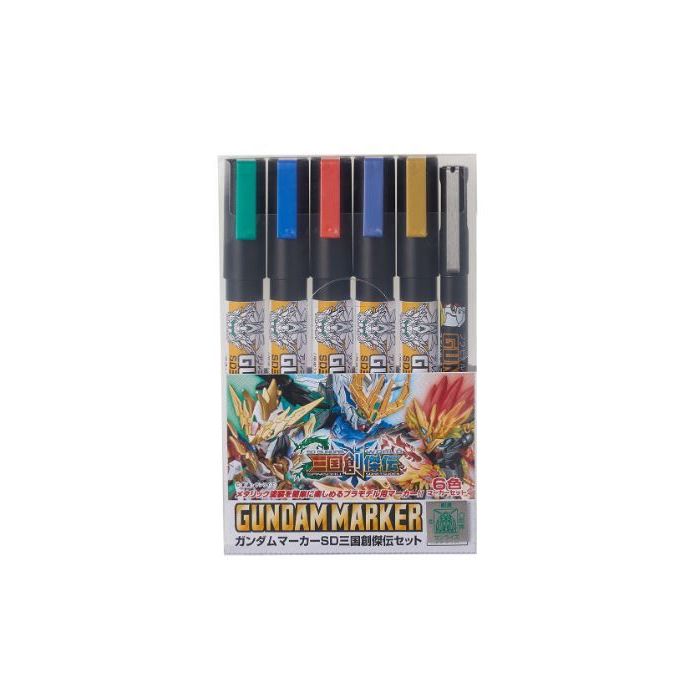 GUNDAM MARKER SD SANGOKU 6 COLOR SET GMS-100C AMS-100C