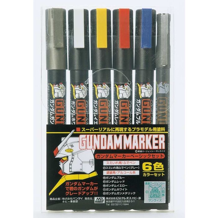 GUNDAM MARKER BASIC 6 COLOR SET GMS-105 AMS-105