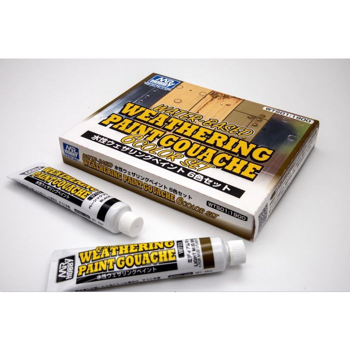 MR. WEATHERING PAINT GOUACHE 6 COLOR SET WTS-01 WTS-01
