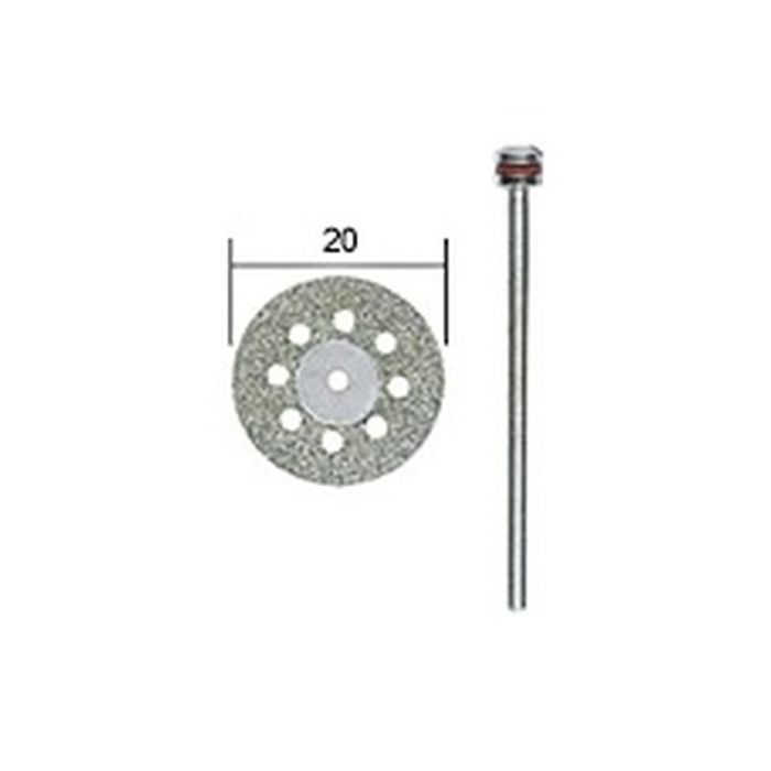 DIAMANT DOORSLIJPSCHIJF Ø 20 MM, MET KOELGATEN + HOUDER 28844