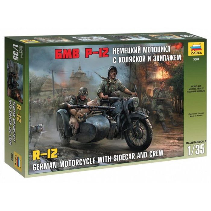 1/35 R12 GERMAN MOTORCYCLE WITH SIDECAR AND CREW 3607