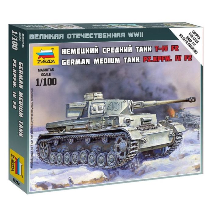 1/100 GERMAN MEDIUM TANK PZ.KPFW. IV F2 WWII 6251