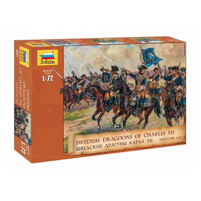 1/72 SWEDISH DRAGOONS OF CHARLES XII (4/24) * 8057