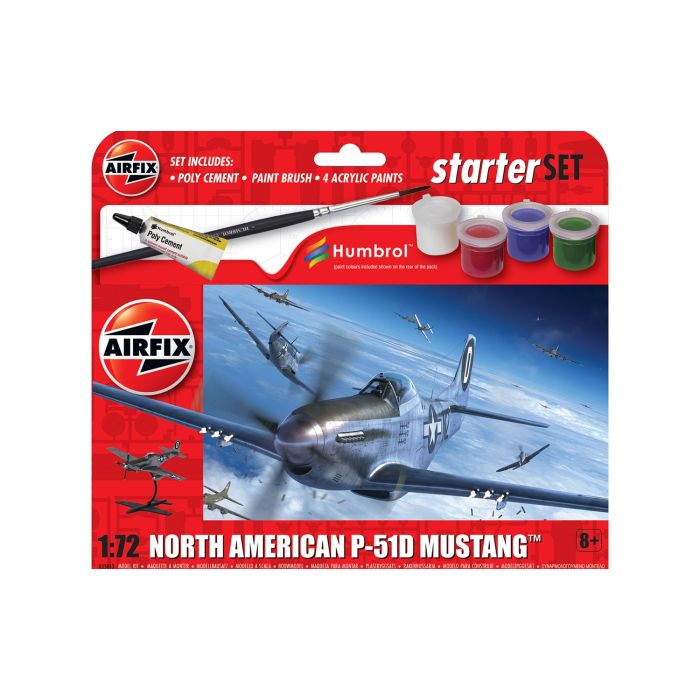 1/72 STARTER SET - NORTH AMERICAN P-51D MUSTANG A55013