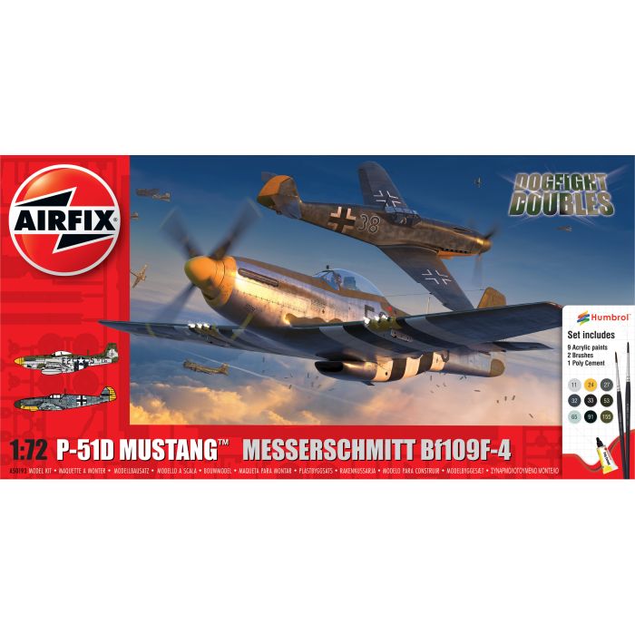 1/72 P-51D MUSTANG VS BF109F-4 DOGFIGHT DOUBLE A50193
